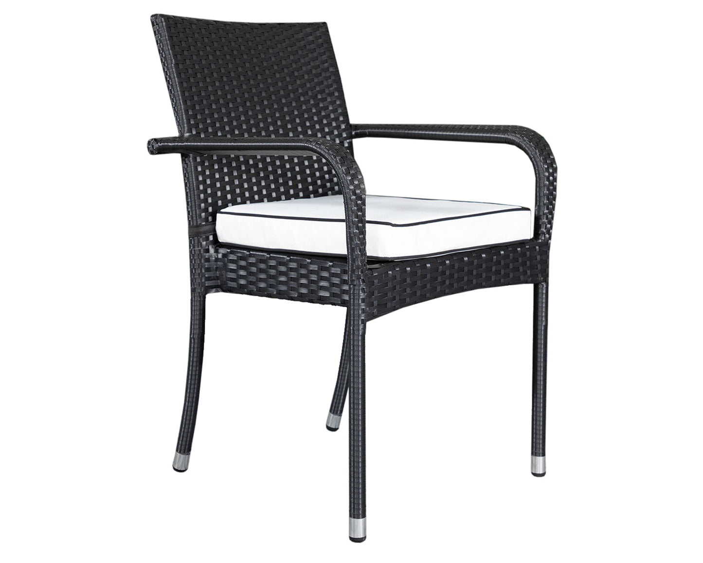Grade-A Rattan Direct Roma Black & Vanilla Set of 2 Stacking Chairs RRP £218
