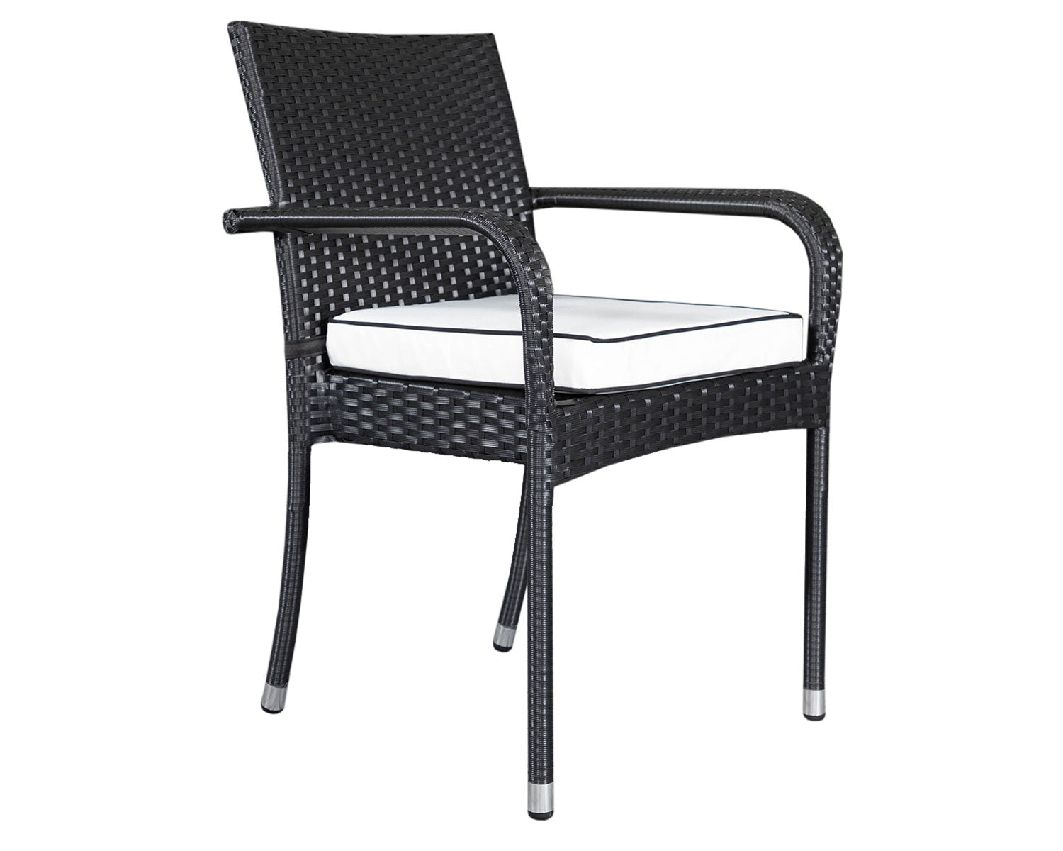 Grade-A Rattan Direct Roma Black & Vanilla Set of 2 Stacking Chairs RRP £218