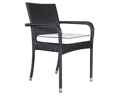 Grade-A Rattan Direct Roma Black & Vanilla Set of 2 Stacking Chairs RRP £218