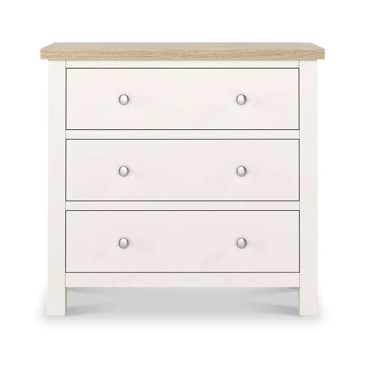 ROS-OUT-00558 Grade-C1 Roseland Furniture Farro Coconut White & Oak 3 Drawer Chest RRP £219.95