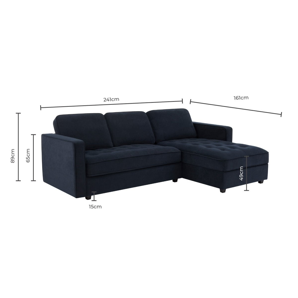 DUS-GOL-09405 Grade-BER Dusk Sloane Right Hand Chaise - Midnight RRP £674