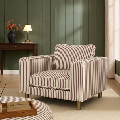 DUS-CC2-04661 Grade-B Dusk Soho Armchair - Chocolate Stripe RRP £279.00