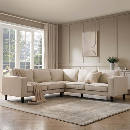 DUS-CC2-05354 Grade-BER Dusk Soho Left Hand Corner Sofa - Beige RRP £899.00