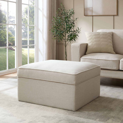 DUS-CC2-04405 Grade-B Dusk Soho Ottoman Storage Pouffe - Beige RRP £199.00
