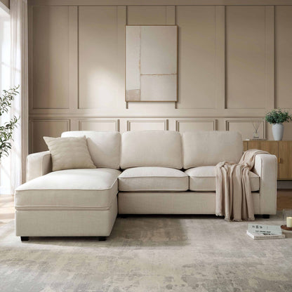 DUS-GOL-07311 Grade-BER Dusk Soho Left Hand Chaise Sofa - Beige RRP £859