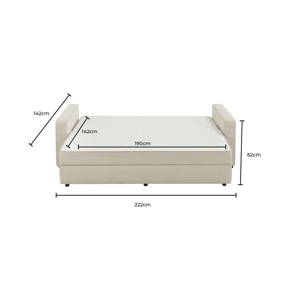 DUS-CC2-03140 Grade-BER Dusk Soho Sofa Bed - Natural RRP £799.00