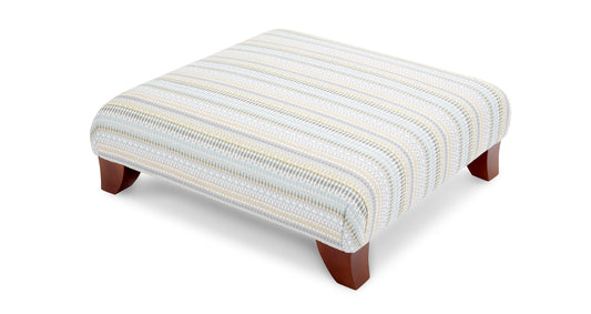 DFS-UPH-04687 DFS Sophia Striped Footstool - Pearl Combi Grade-C0 Good Condition RRP £299