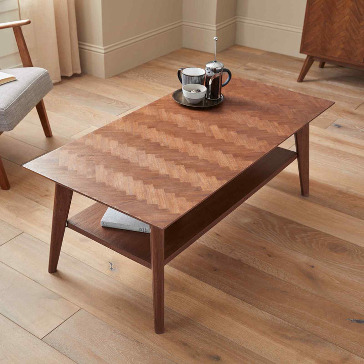 FIS-APM-00410 Grade-BER Fishe & Lilly Mid Century Modern Parquet Coffee Table RRP £350