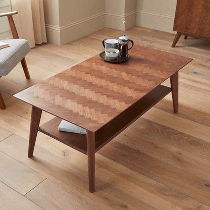 FIS-APM-00410 Grade-BER Fishe & Lilly Mid Century Modern Parquet Coffee Table RRP £350