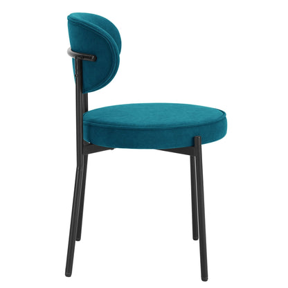 DUS-GOL-00753 Grade-B Dusk Mia Set of 2 Dining Chairs - Matte Velvet - Teal RRP £179