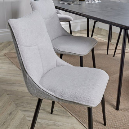 BFW-GOL-00896 Grade-B Big Furniture Warehouse Odette Pair Dining Chairs Grey RRP £100