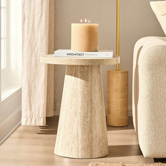 DUS-CC2-03020 Grade-B Dusk Dusk Talia side table in Stone Marble Effect RRP £142.00