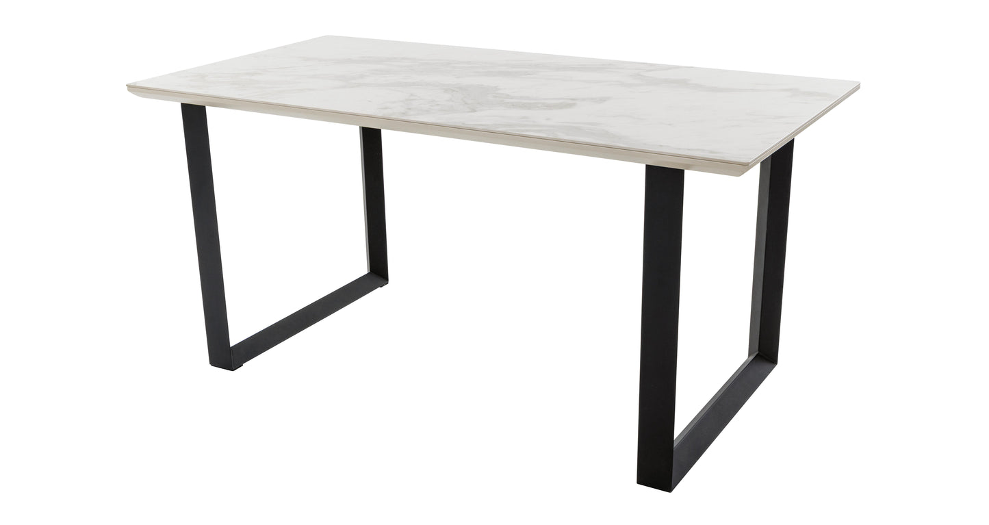 DFS-HO2-05926 Grade-BER DFS Teno Marble Ceramic 4 Seater Dining Table Teno White White RRP £249
