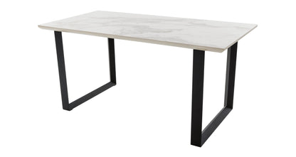 DFS-HO2-05926 Grade-BER DFS Teno Marble Ceramic 4 Seater Dining Table Teno White White RRP £249
