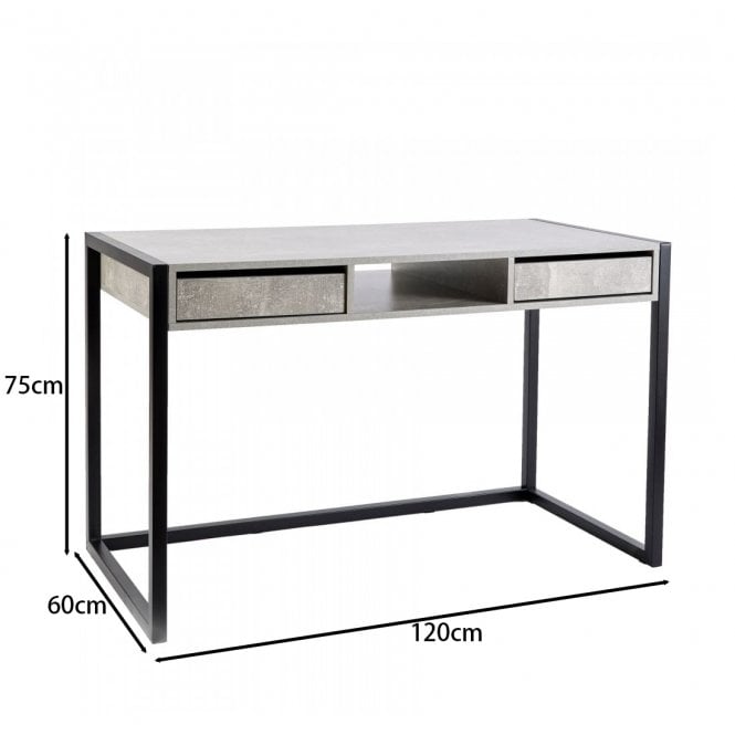 BFW-NEW-00803 Grade-B Big Furniture Warehouse Toronto Desk Concrete RRP £90
