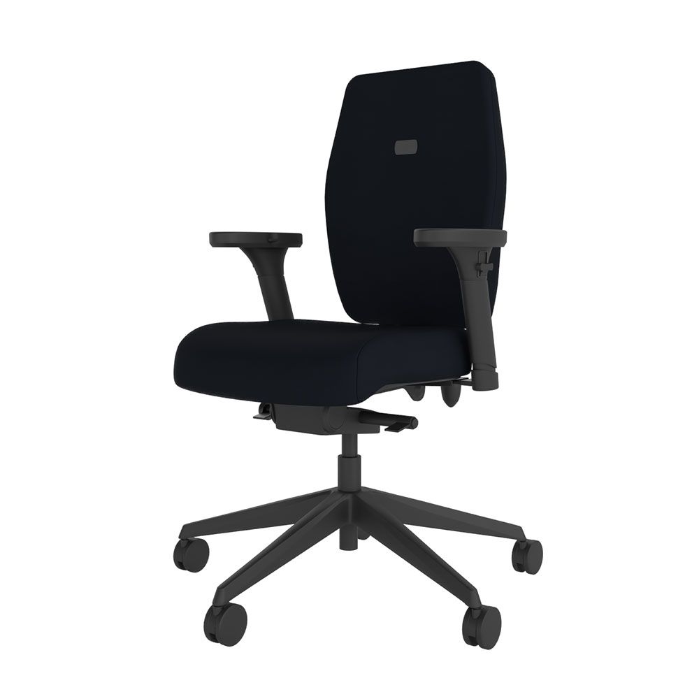 POS-CC2-00035 Grade-B Posturite Positiv Plus Medium Back Ergonomic Desk Chair with Arms and without Neckrest - Black RRP £1285.20