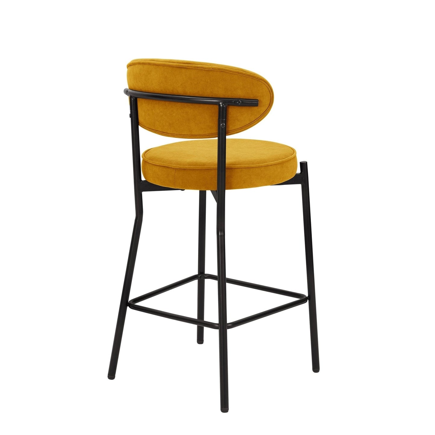 DUS-APM-35634 Grade-B Dusk Mia Set of 2 Barstools - Matte Velvet - Mustard RRP £189