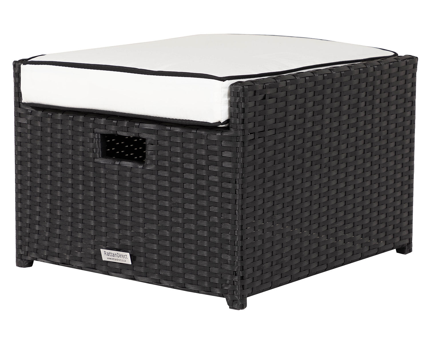 Grade-A Rattan Direct Barcelona Black & Vanilla 6 Seat Garden Dining Cube Set RRP £1739