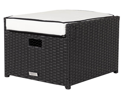 Grade-A Rattan Direct Barcelona Black & Vanilla 6 Seat Garden Dining Cube Set RRP £1739