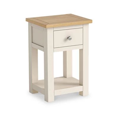 ROS-OUT-00496 Grade-C1 Roseland Furniture Duchy Cream & Oak 1 Drawer Bedside Table RRP £95.95