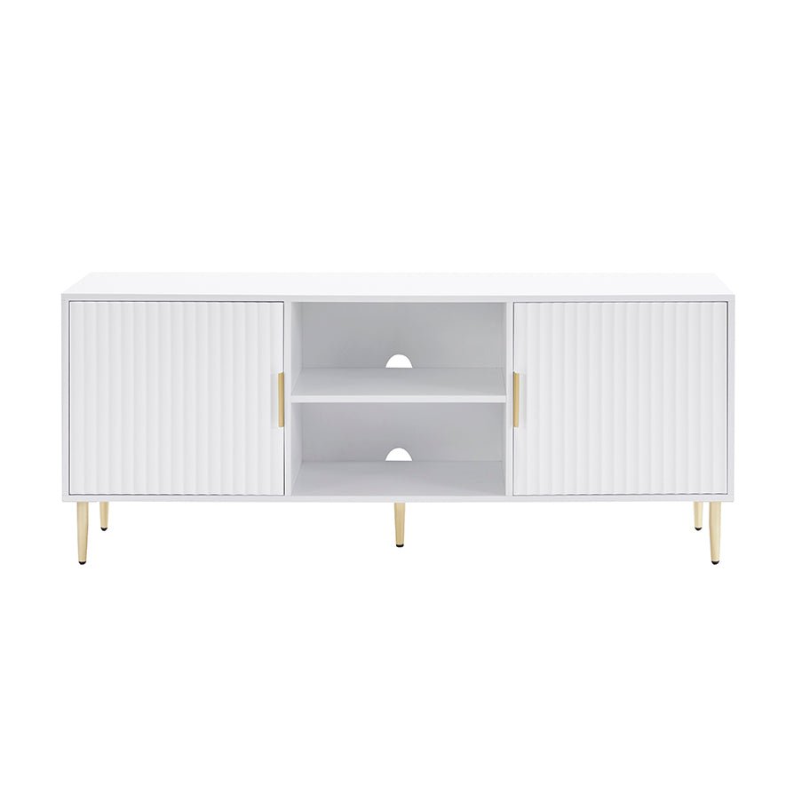 Dusk Evie Matte Warm White & Gold Effect TV Stand
