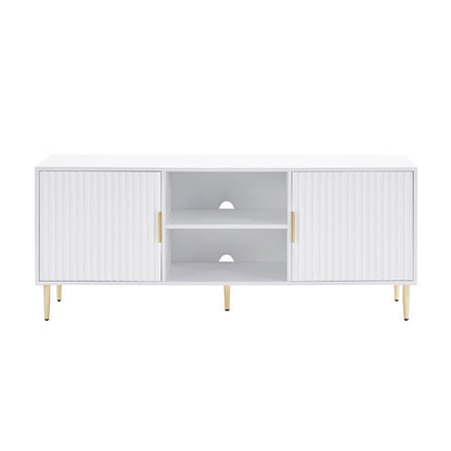 Dusk Evie Matte Warm White & Gold Effect TV Stand