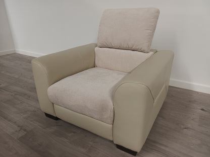 DFS-HO2-02897 Grade-B DFS Labelle Power Recliner Armchair with Lighting Pearl Combination RRP £999