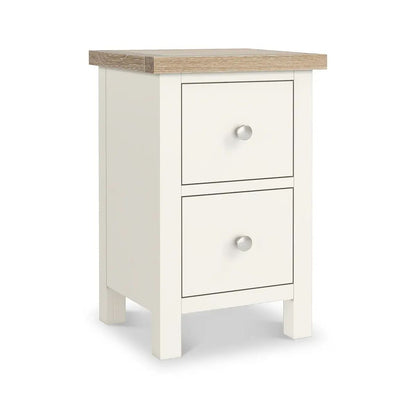ROS-OUT-00539 Grade-C1 Roseland Furniture Farro Coconut White & Oak Slim Bedside Table RRP £94.95