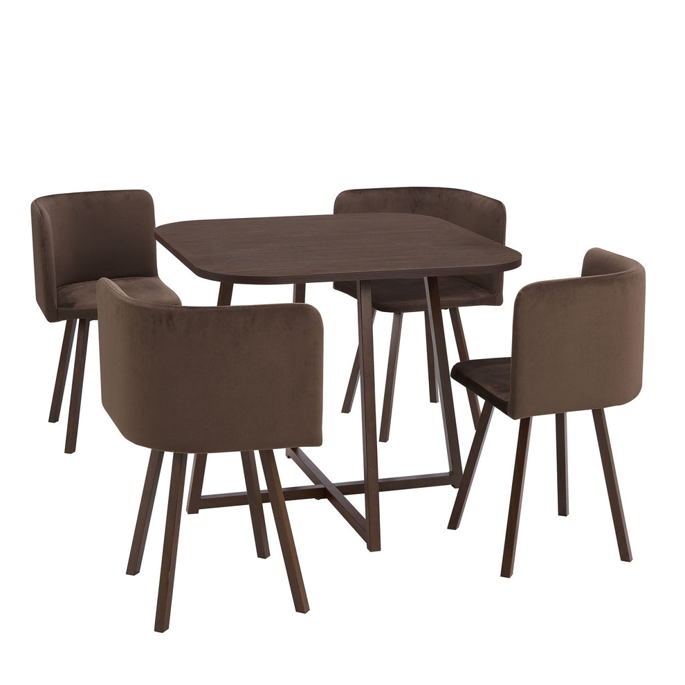 DUS-GOL-09505 Grade-BER Dusk Ava Space Saver 4 Seater Dining Table and Chairs - Cappuccino RRP £329