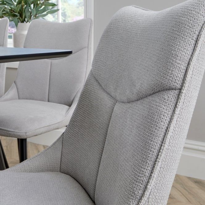 BFW-GOL-00897 Grade-B Big Furniture Warehouse Odette Pair Dining Chairs Grey RRP £100