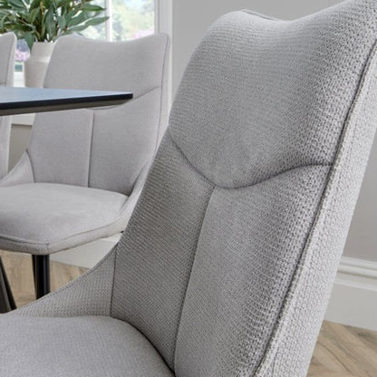 BFW-GOL-00897 Grade-B Big Furniture Warehouse Odette Pair Dining Chairs Grey RRP £100
