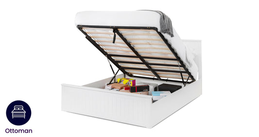 DFS-NEW-06312 Grade-A DFS Virginia Ottoman King Ottoman Bedframe In White RRP £649