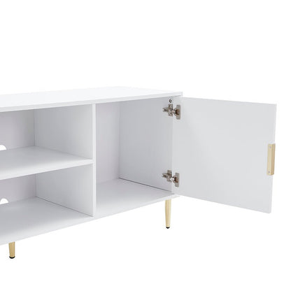 Dusk Evie Matte Warm White & Gold Effect TV Stand