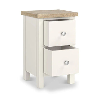 ROS-OUT-00502 Grade-C1 Roseland Furniture Farro Coconut White & Oak Slim Bedside Table RRP £94.95