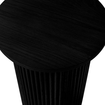 DUS-CC2-04269 Grade-B Dusk Hattie Round Pedestal Side Table - Black RRP £89.00