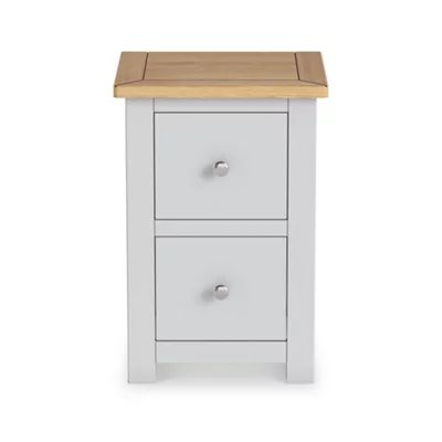 ROS-OUT-00535 Grade-C1 Roseland Furniture Duchy Grey & Oak 2 Drawer Bedside Table RRP £109.95