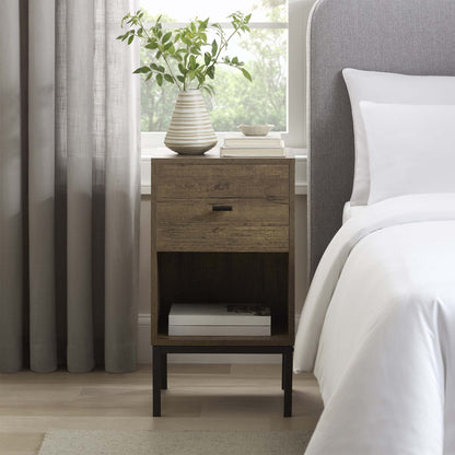 DUS-GOL-03384 Grade-B Dusk Willow 1 Drawer Nightstand - Mango Wood RRP £63