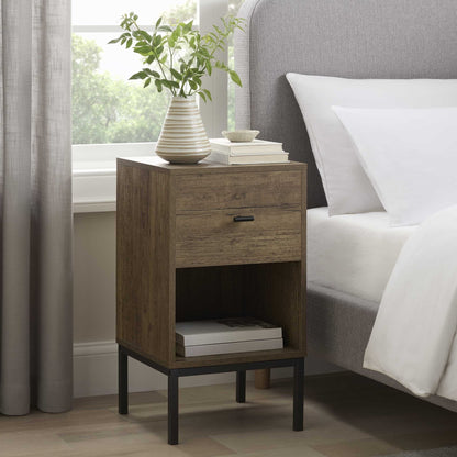 DUS-GOL-03384 Grade-B Dusk Willow 1 Drawer Nightstand - Mango Wood RRP £63