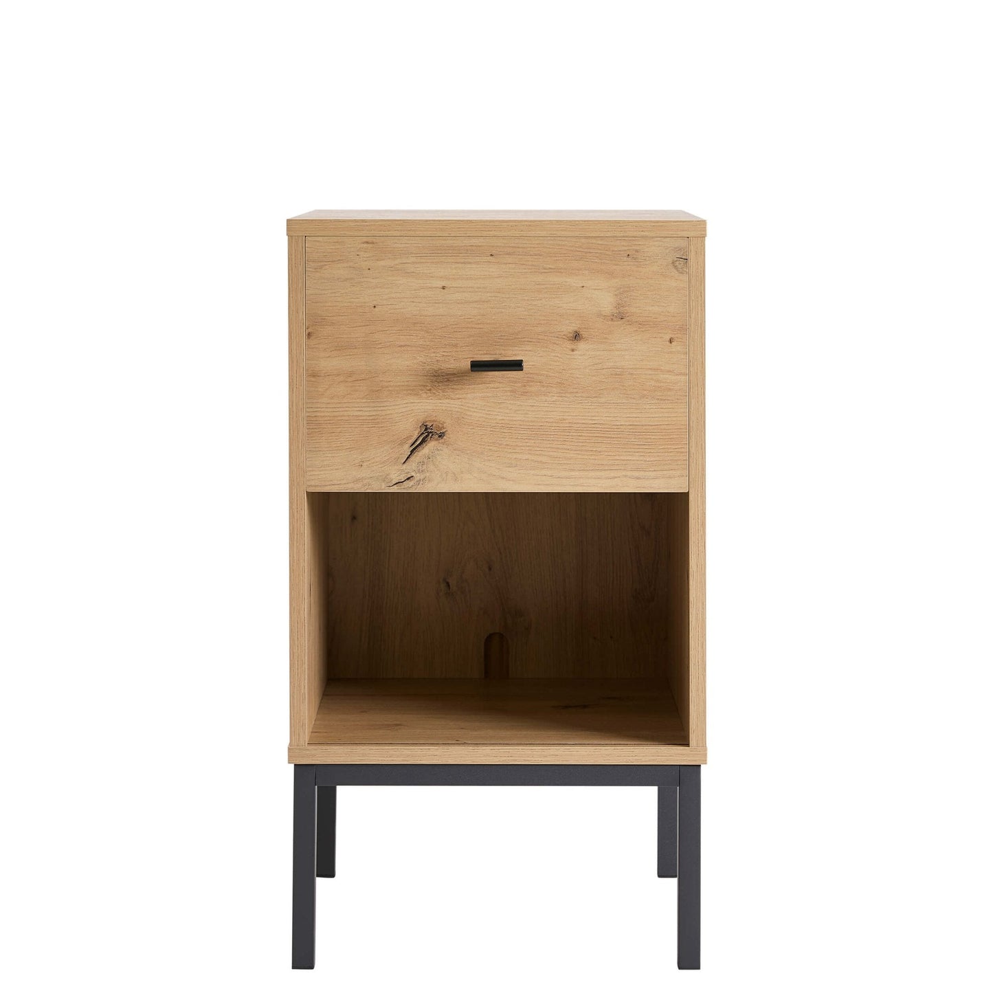 DUS-GOL-06542 Grade-B Dusk Willow 1 Drawer Nightstand - Oak Effect RRP £49