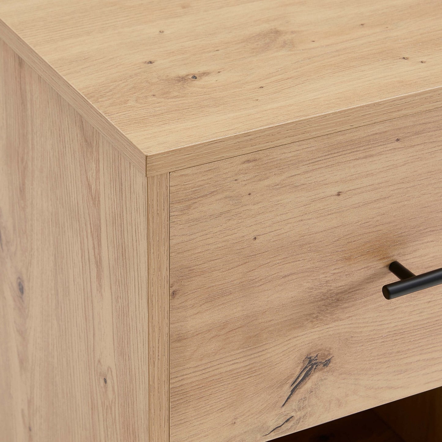 DUS-GOL-06542 Grade-B Dusk Willow 1 Drawer Nightstand - Oak Effect RRP £49