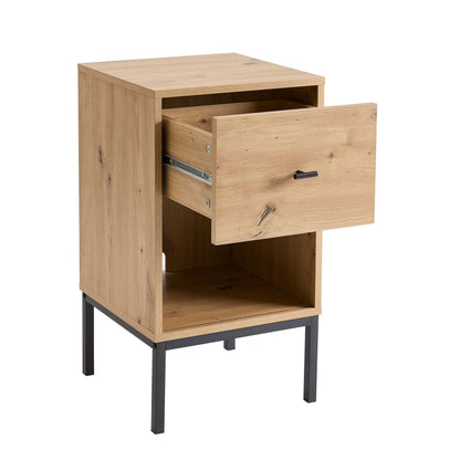 DUS-GOL-06542 Grade-B Dusk Willow 1 Drawer Nightstand - Oak Effect RRP £49