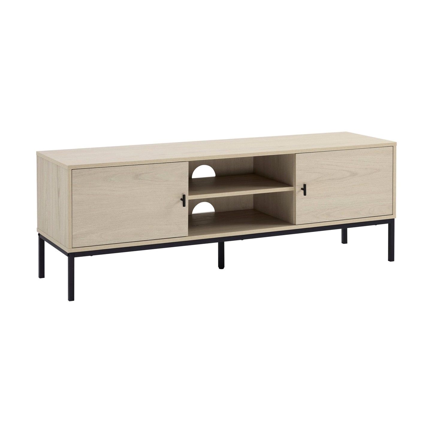 DUS-CC2-04319 Grade-B Dusk Willow 140cm TV Unit - Light Wood RRP £97.00