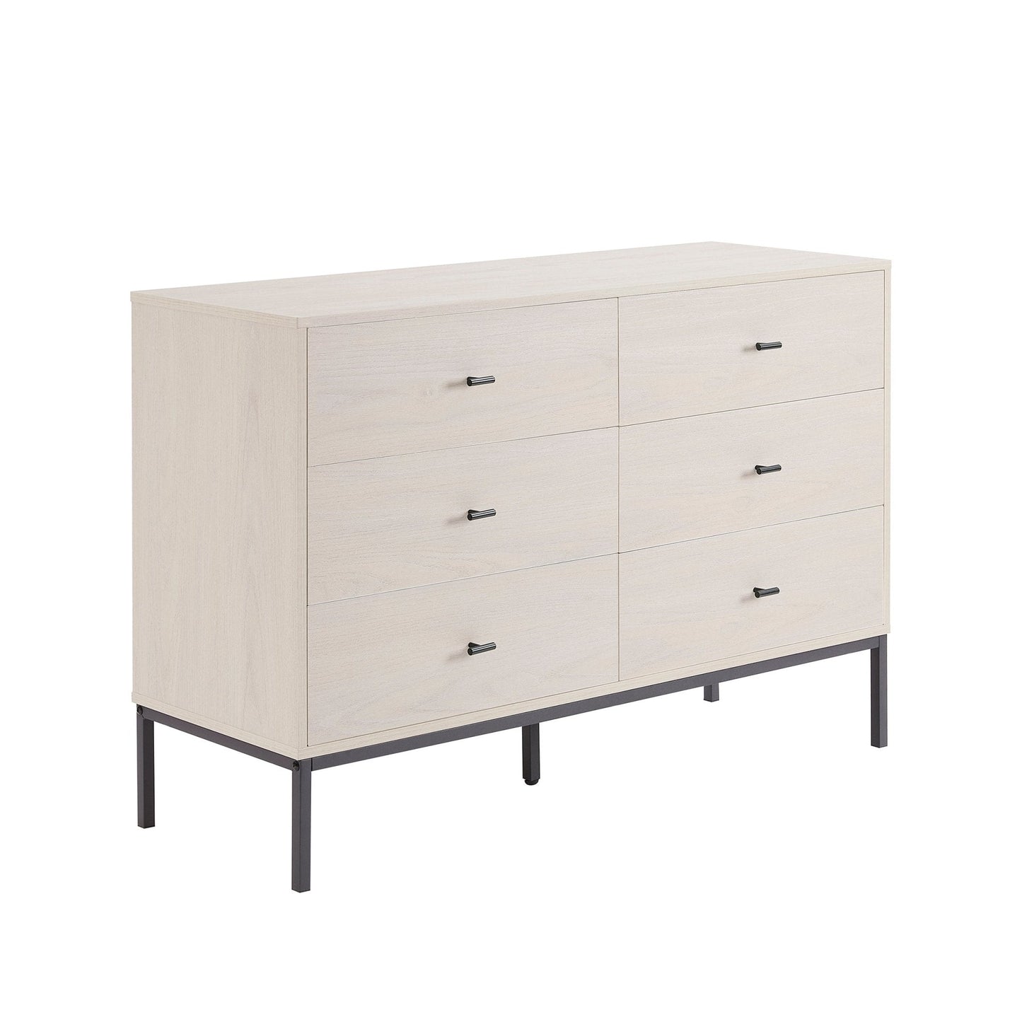 DUS-GOL-04289 Grade-B Dusk Willow 6 Drawer Chest - Light Wood RRP £175
