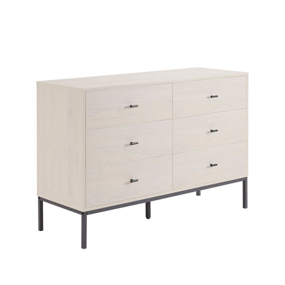 DUS-GOL-04289 Grade-B Dusk Willow 6 Drawer Chest - Light Wood RRP £175