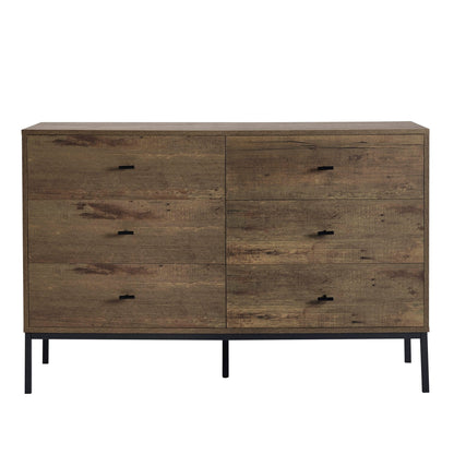 DUS-GOL-02921 Grade-B Dusk Willow 6 Drawer Chest - Mango Wood RRP £175