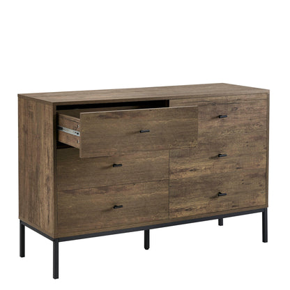 DUS-GOL-02921 Grade-B Dusk Willow 6 Drawer Chest - Mango Wood RRP £175