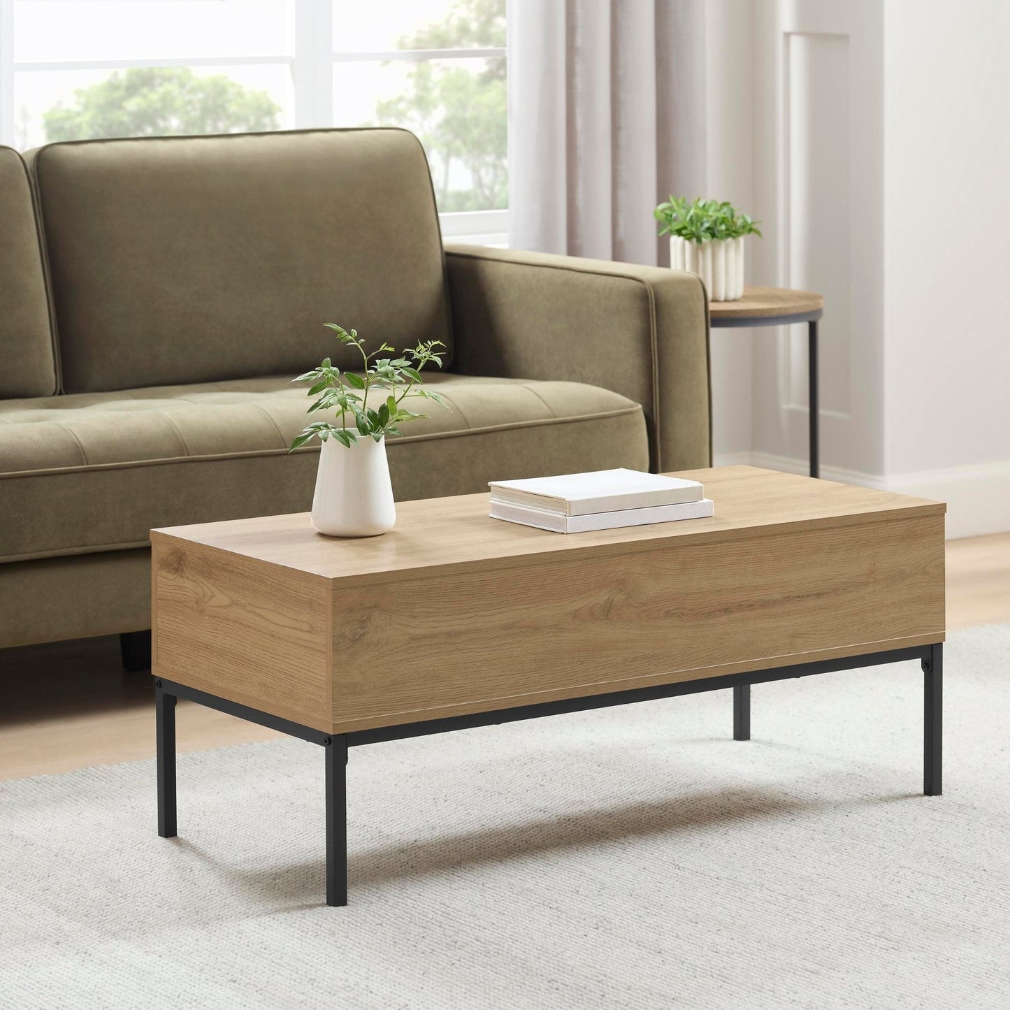 DUS-GOL-04023 Grade-B Dusk Willow Lift Up Coffee Table - Oak Effect RRP £104