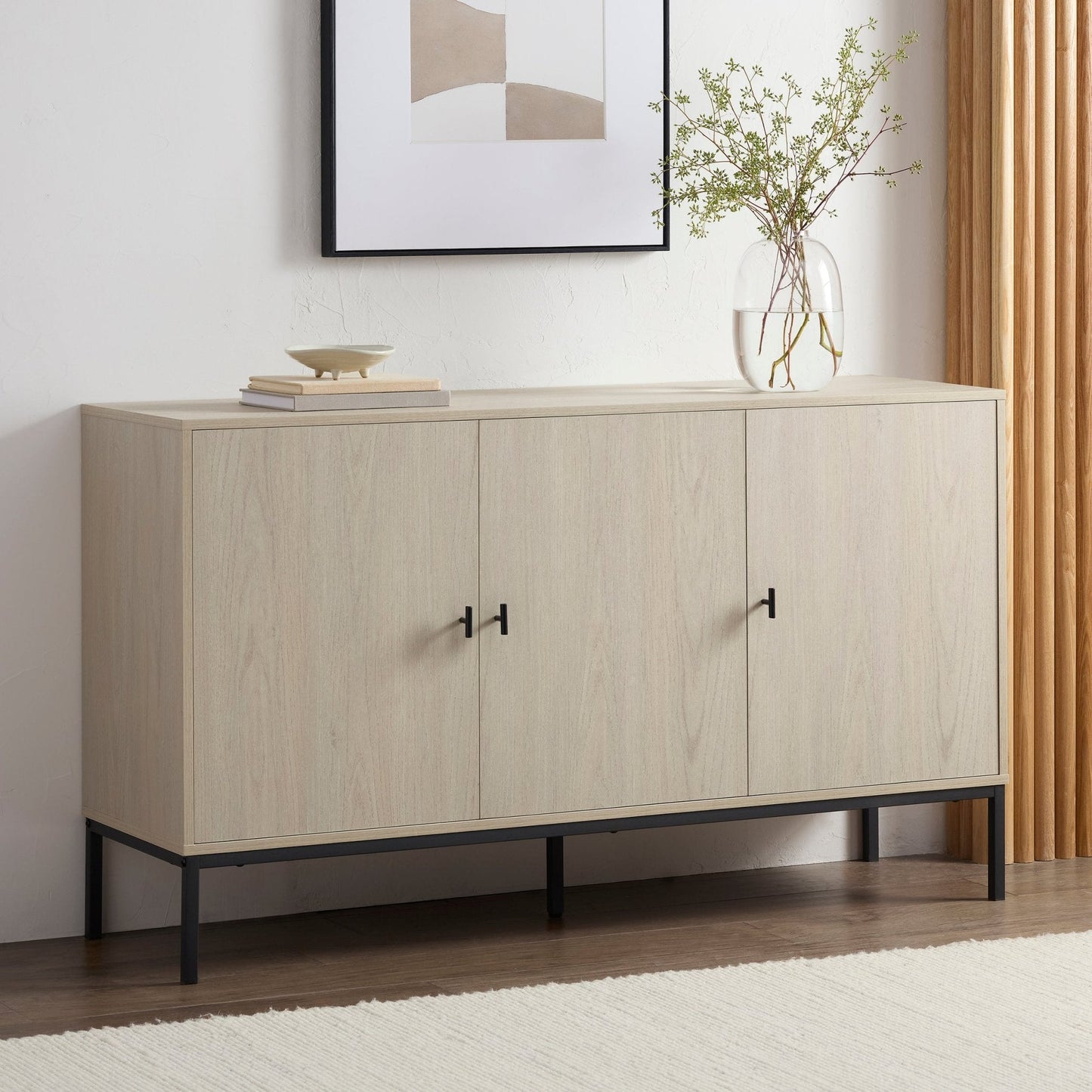 DUS-GOL-03098 Grade-B Dusk Willow Large Sideboard - Light Wood RRP £206