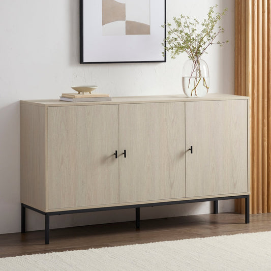DUS-CC2-03906 Grade-B Dusk Willow Large Sideboard - Light Wood RRP £160.00