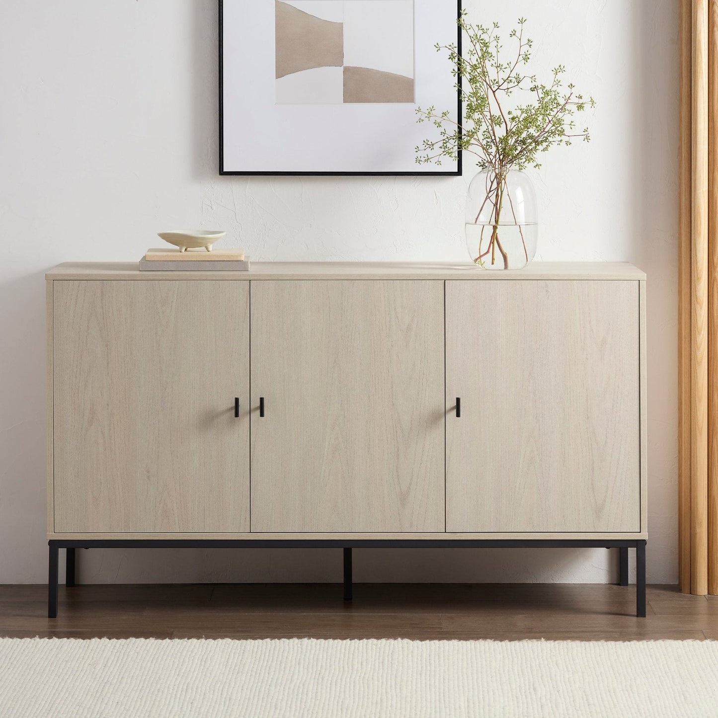 DUS-CC2-03906 Grade-B Dusk Willow Large Sideboard - Light Wood RRP £160.00